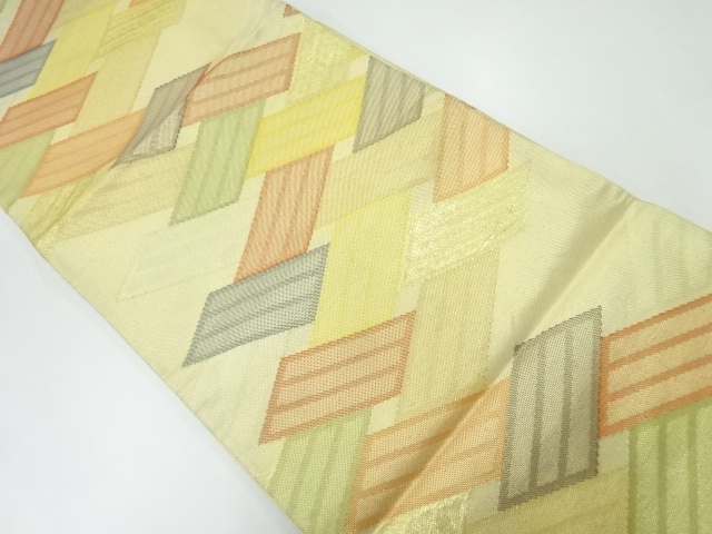 JAPANESE KIMONO / ANTIQUE FUKURO OBI / SILK / WOVEN HIGAKI PATTERN